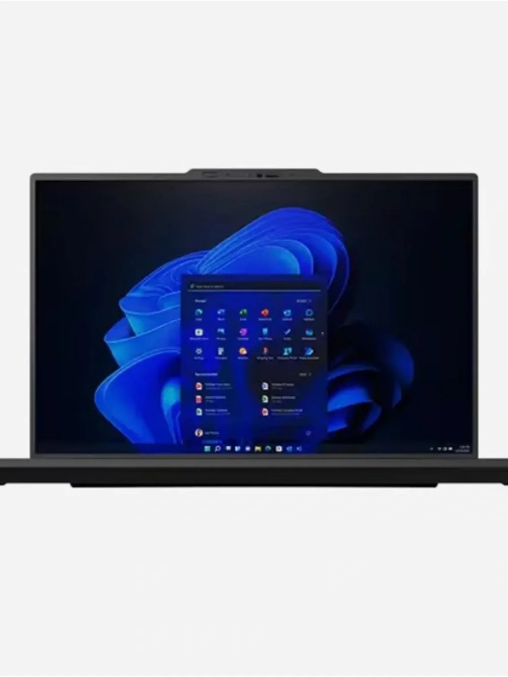 Lenovo Black Laptop with Vivid Red and Blue Display